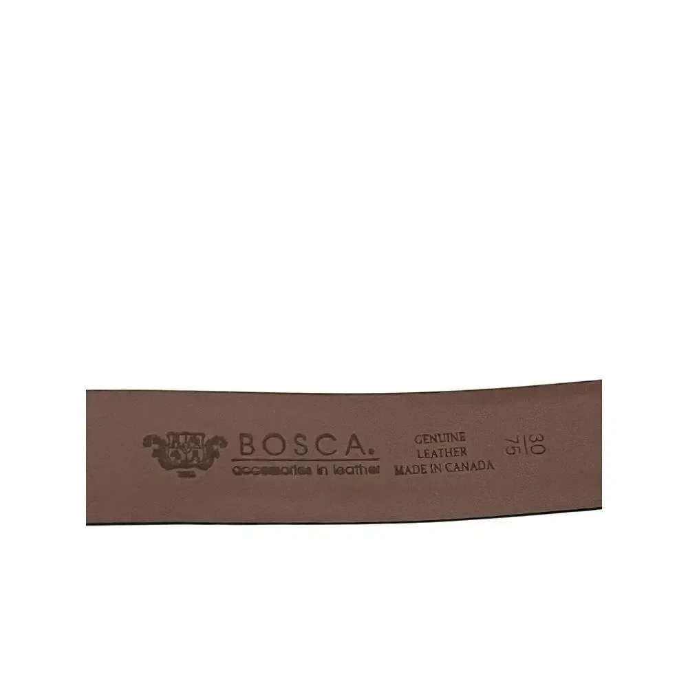 Bosca Mens Size Small 30 Black Genuine Leather Belt Silver Tone Buckle Canada